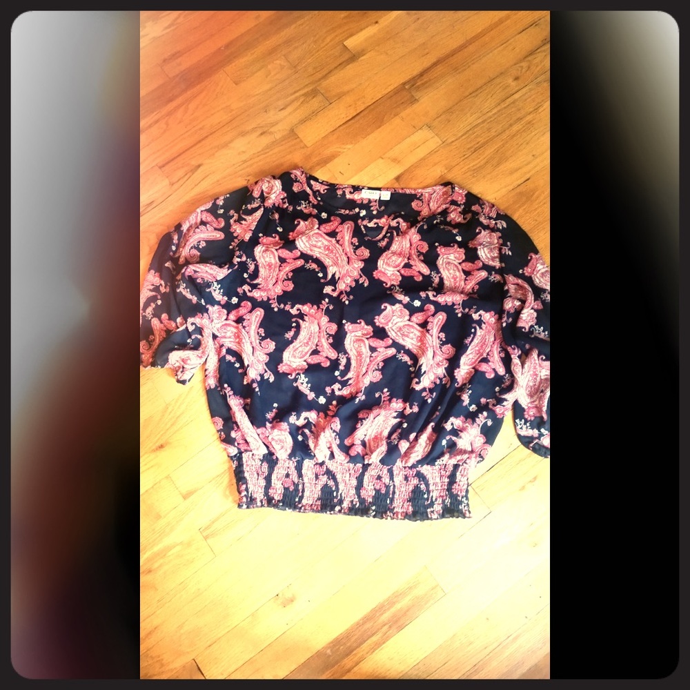 👚👚CATO BLACK AND RED BOHO PEASANT BLOUSE👚👚